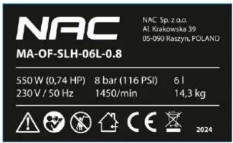 NAC MA-OF-SLH-06L-0.8 - Inne oznaczenia na urządzeniu - 1