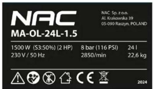 NAC MA-OL-24L-1.5 - DANE TECHNICZNE - 2