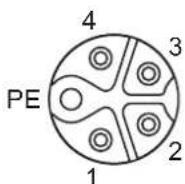 Advantech EKI-9528E-12GMPW-A - M12 K-coded female connector pin assignment - 1
