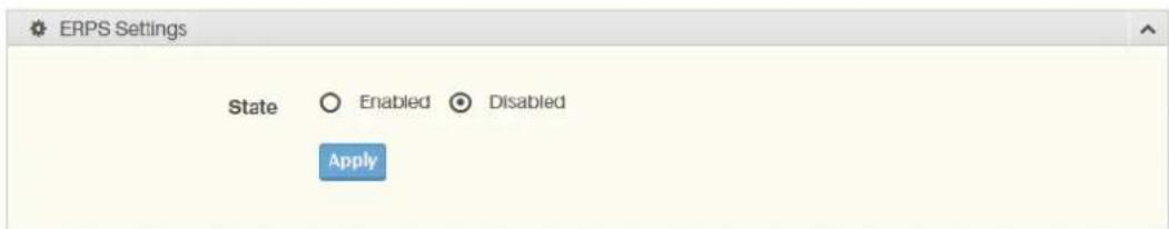 ERPS Settings State Enabled Disabled Apply