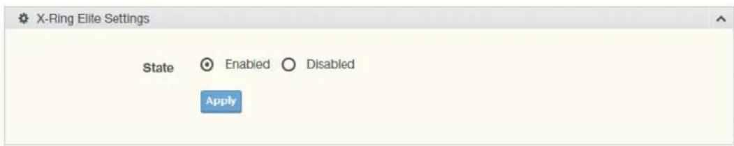 X-Ring Elite Settings State Enabled Disabled Apply