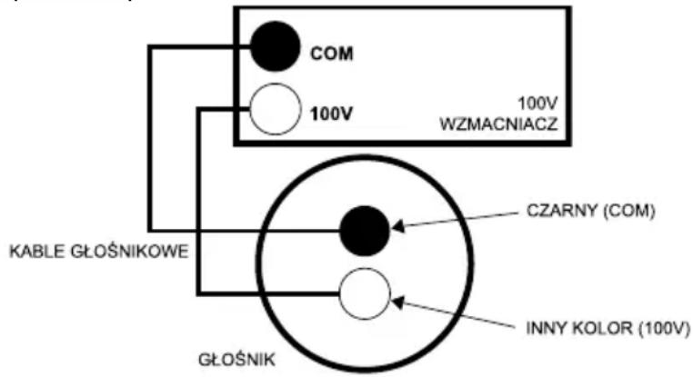 COM 100V 100V WZMACNIACZ KABLE GŁOŚNIKOWE GŁOŚNIK CZARNY (COM) INNY KOLOR (100V)