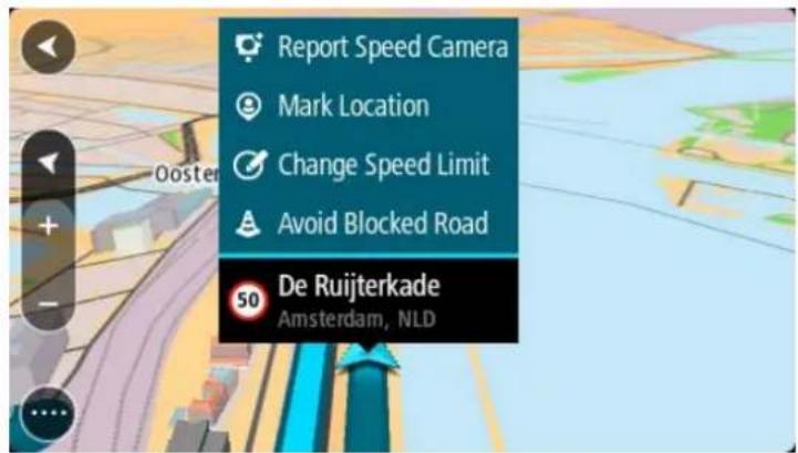 Report Speed Camera Mark Location Change Speed Limit Avoid Blocked Road De Ruijterkade Amsterdam, NLD