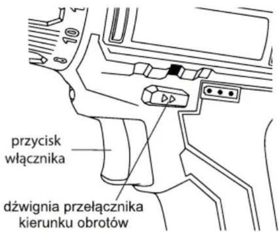 przycisk włącznika dźwignia przełącznika kierunku obrotów