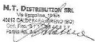 M.T. DISTRIBUTION SRL Vie Bisspoline 10 Etc 45012 CALDERARISRENO (BO) Oct. 19th-17: 2004.12.7. Farsia No. 03-18-2016