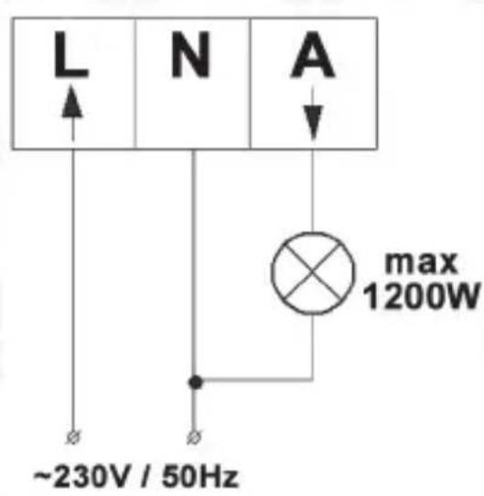 L N A ~230V / 50Hz max 1200W