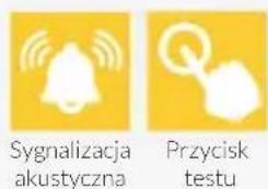 Sygnalizacja akustyczna Przycisk testu