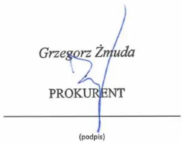 Grzegorz Żmuda PROKURENT (podpis)