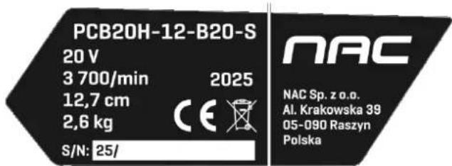 NAC PCB20H-12-B20-S - Inne oznaczenia na maszynie - 1