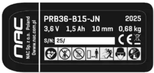 NAC PRB36-B15-JN - Inne oznaczenia na maszynie - 1