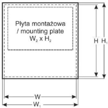 Płyta montażowa / mounting plate W₂ x H₂ H H₁ W W₁