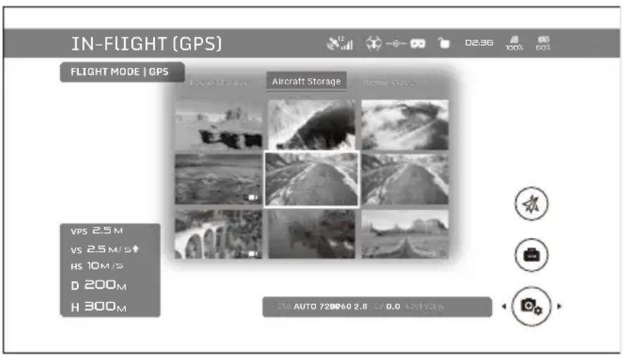 IN-FLIGHT (GPS) FLIGHT MODE | GPS Aircraft Storage VPS 2.5 M VS 2.5 M/s HS 10 M/s D 200 M H 300 M © AUTO 720860 2.8 © 0.0 LIVI216