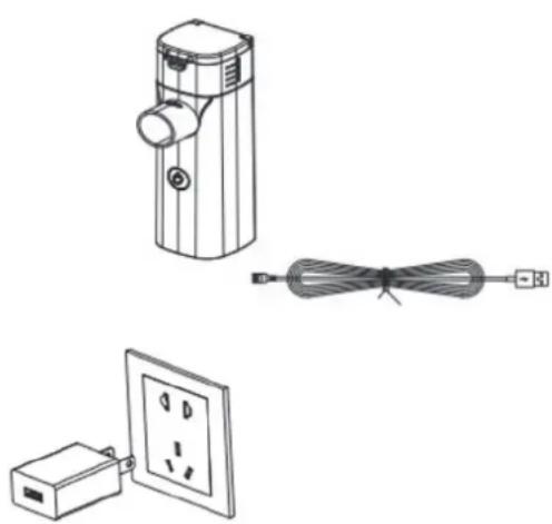 Mesmed Spiro Mesh MM-560 - Ładowanie akumulatora za pomocą gniazdka ściennego: - 1