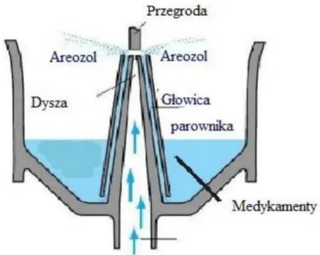 Przegroda Areozol Areozol Dysza Głowica parownika Medykamenty