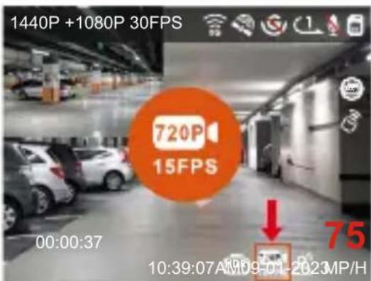 1440P +1080P 30FPS 720P 15FPS 00:00:37 75 10:39:07 AM 09-01-2023 MP/H