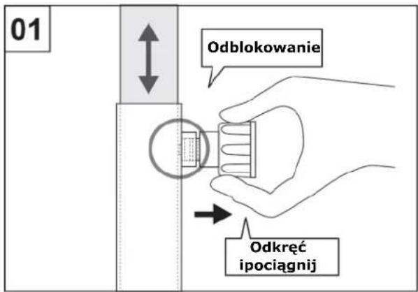 01 Odblokowanie Odkręć ipociągnij