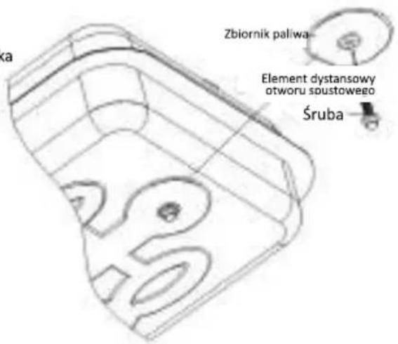 Zbiornik paliwa Element dystansowy otworu soustowego Śruba