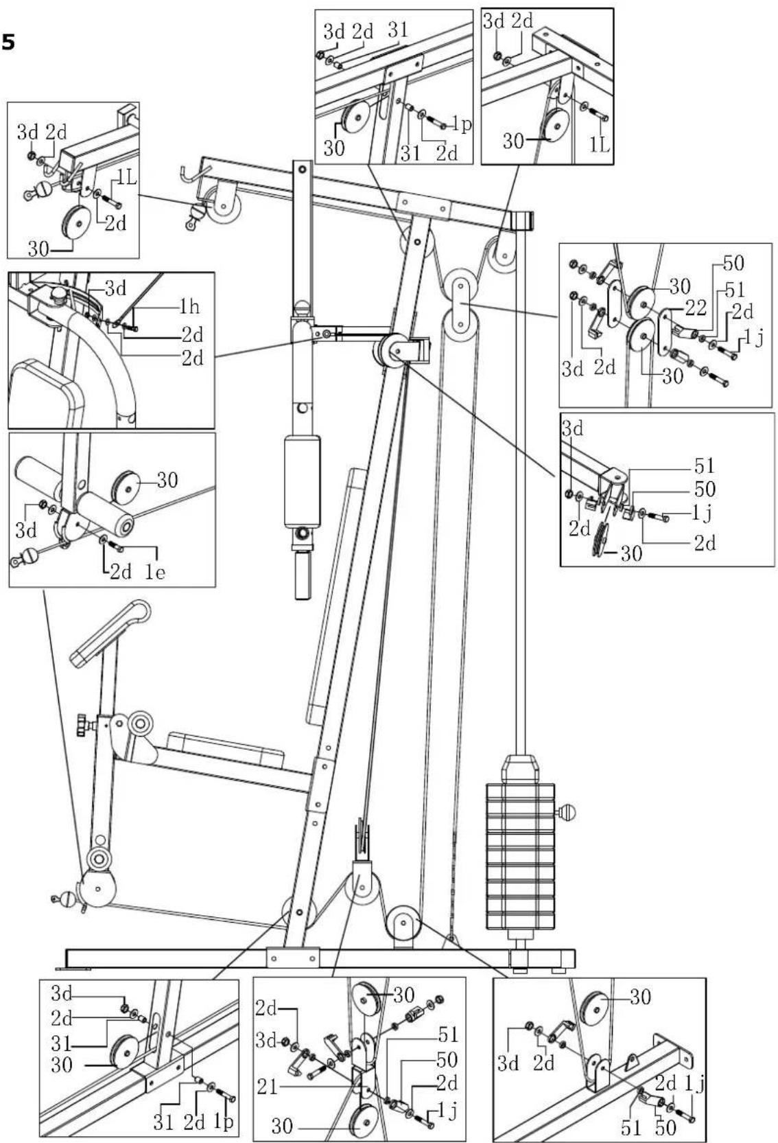 Body Sculpture Multigym Pro BMG 4700 - KROK 5 - 1