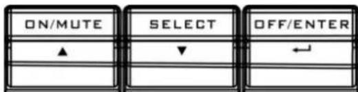ON/MUTE SELECT OFF/ENTER ▲ ▼ ←