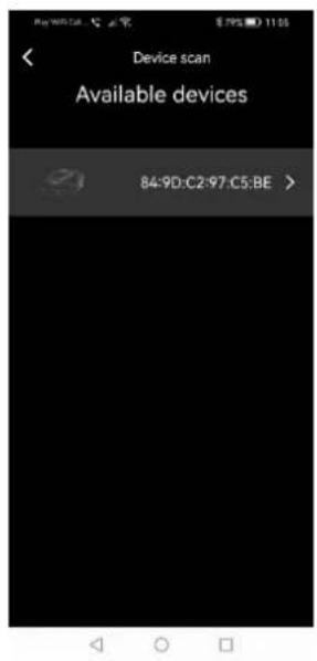 Device scan Available devices 84:9D:C2:97:C5:BE >