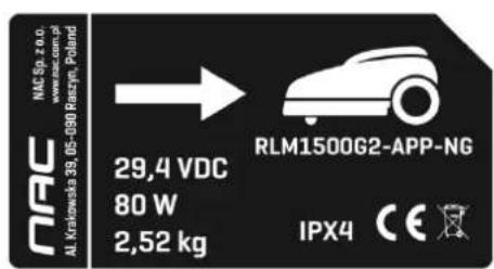 NAC Sp. z o.o. www.nac.com.pl AL Krakowska 39, 05-090 Raczyn, Poland 29,4 VDC 80 W 2,52 kg RLM1500G2-APP-NG IPX4 CE