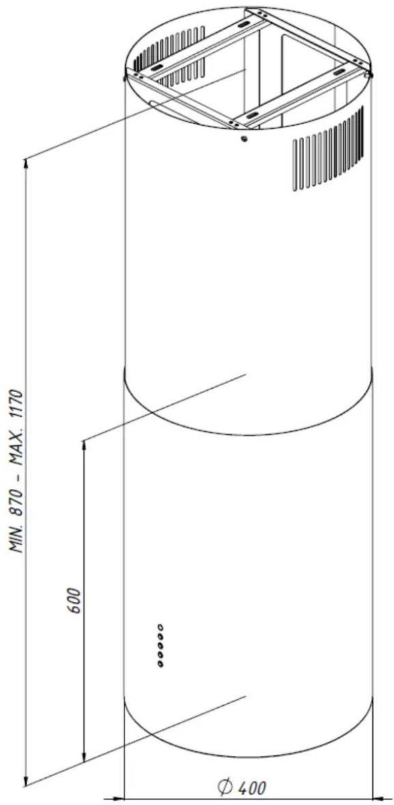 MIN. 870 - MAX. 1170 600 Ø 400