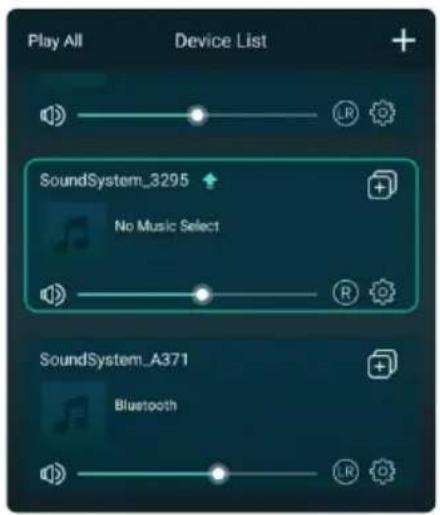 Play All Device List SoundSystem_3295 No Music Select SoundSystem_A371 Bluetooth