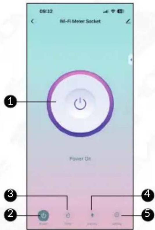 09:12 Wi-Fi Meter Socket 1 Power On 2 3 4 5