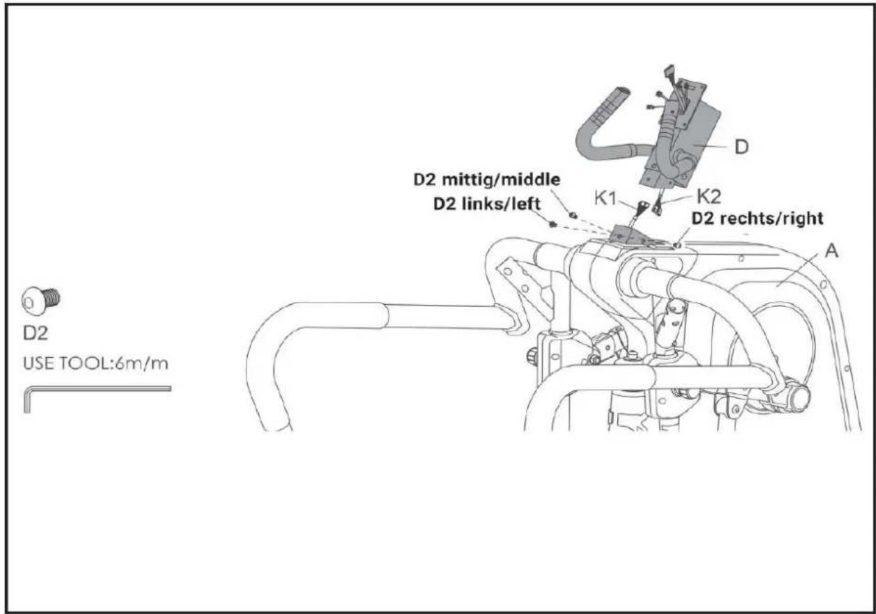 D2 mittig/middle D2 links/left K1 K2 D2 rechts/right D2 USE TOOL:6m/m