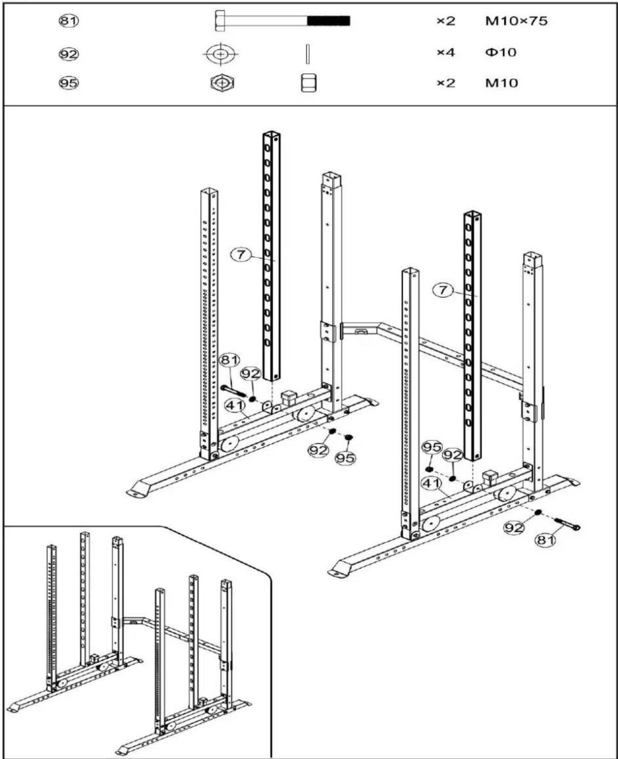 81 92 95 ×2 M10×75 ×4 Φ10 ×2 M10 7 81 92 41 92 95 7 95 92 41 92 81