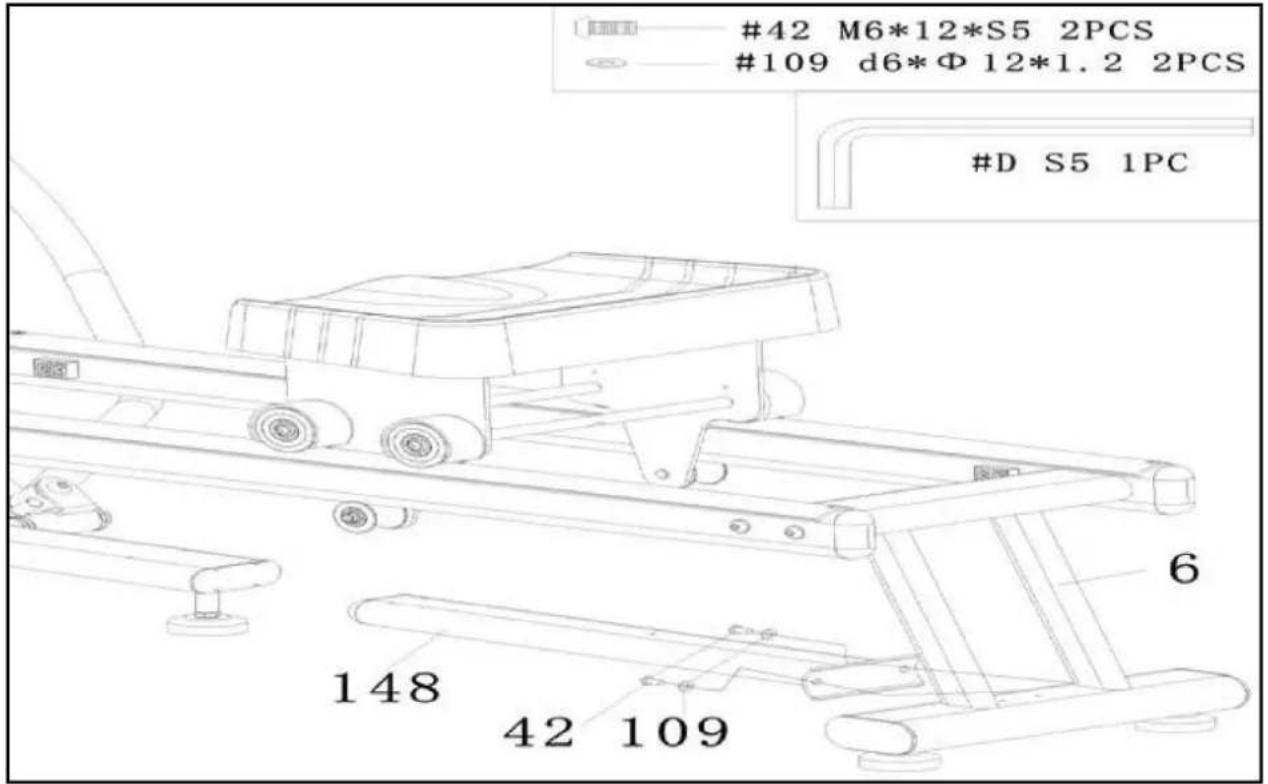 #42 M6*12*S5 2PCS #109 d6*Φ 12*1.2 2PCS #D S5 1PC 148 42 109 6