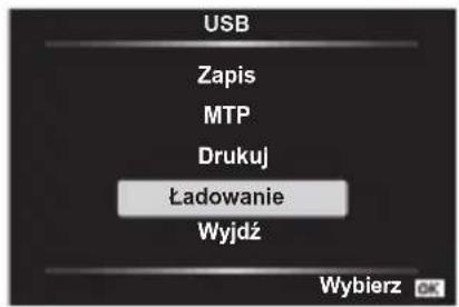 OLYMPUS TG-5 - Zostanie wyświetlone menu; podświetl opcję [Ładowanie] i naciśnij przycisk Ⓞk. - 1