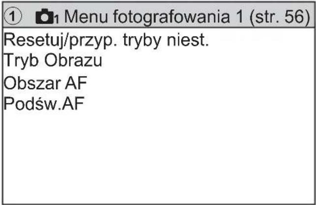 OLYMPUS TG-5 - Lista opcji menu - 2