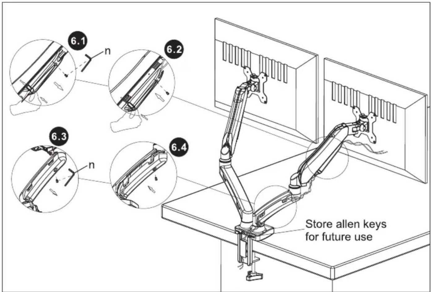 6.1 n 6.2 6.3 n 6.4 Store allen keys for future use