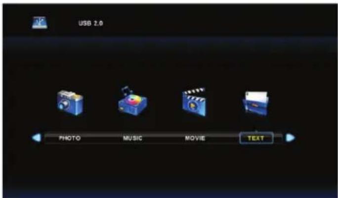 USB 2.0 PHOTO MUSIC MOVE TEXT