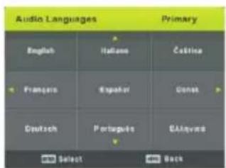 Audio Languages English Française Deutsch Primary Italane Españor Portugues C Estonia Gones EÀllysées Select Back