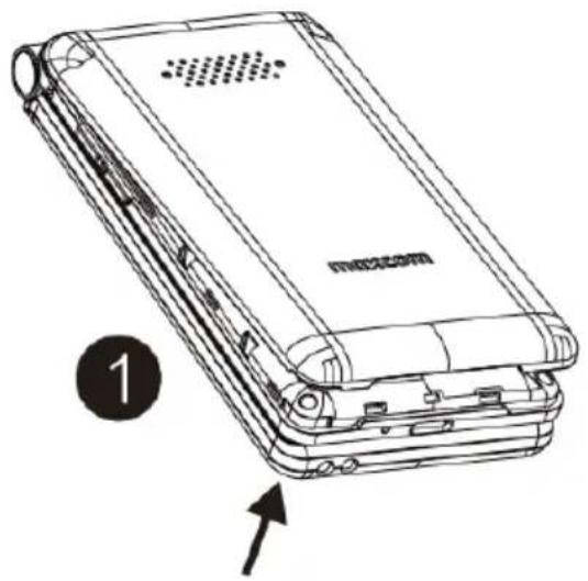 MaxCom MM835 - Zdejmowanie pokrywy baterii - 1