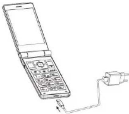 MaxCom MM835 - Podłączanie zasilacza i ładowanie baterii - 2