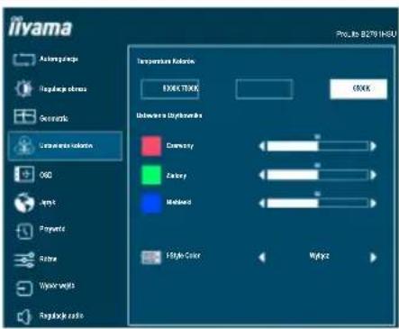 IIYAMA ProLite B2791HSU - Ustawienia kolorów Color Settings - 1