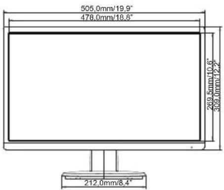 IIYAMA ProLite B2282HS - WYMIARY : ProLite E2282HS - 1