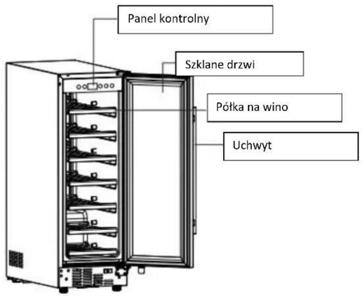 Panel kontrolny Szklane drzwi Półka na wino Uchwyt