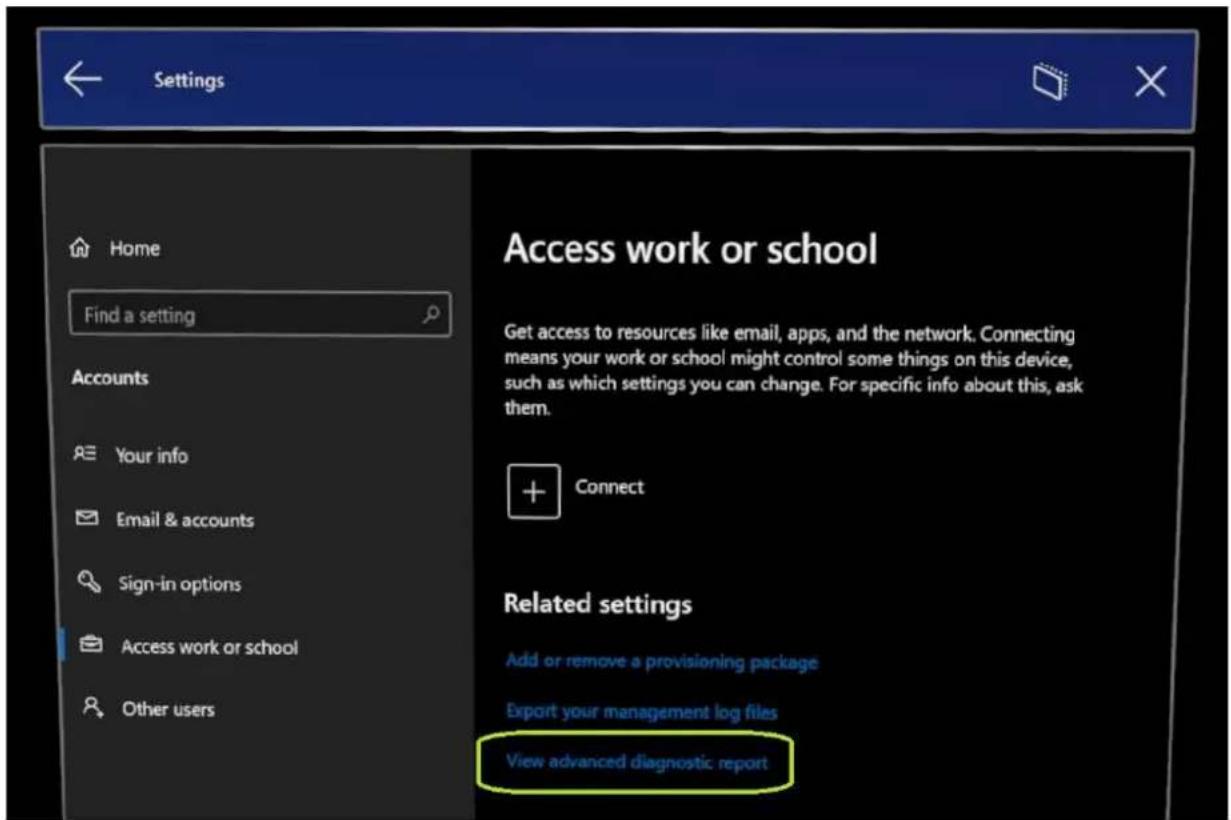 MICROSOFT HoloLens 2 - Wyświetlanie zaawansowanego raportu diagnostycznego w obszarze Ustawienia na urządzeniu HoloLens - 1