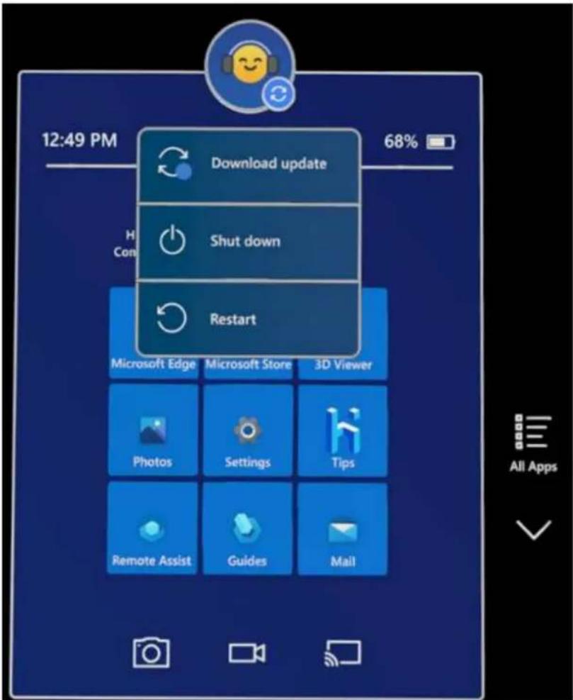 12:49 PM Download update 68% H Con Microsoft Edge Microsoft Store 3D Viewer Photos Settings Tips Remote Assist Guides Mail All Apps