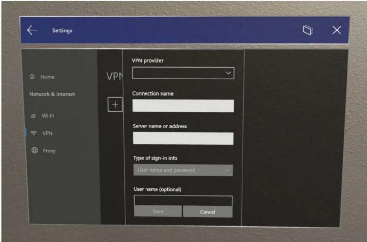 MICROSOFT HoloLens 2 - Sieć VPN za pośrednictwem interfejsu użytkownika - 1
