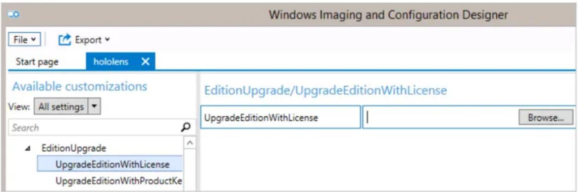 MICROSOFT HoloLens 2 - Tworzenie pakietu aprowizacji uaktualniającego wydanie systemu Windows Holographic - 1