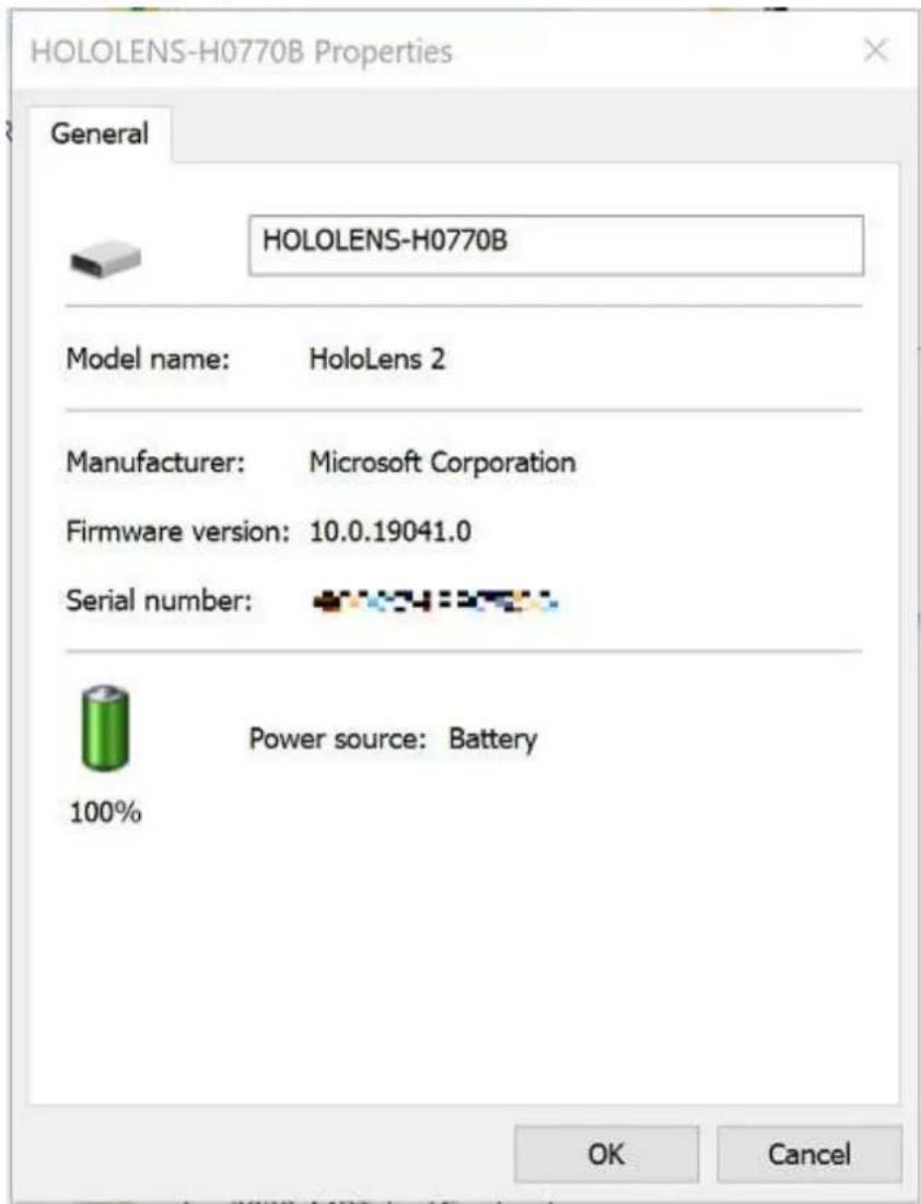 MICROSOFT HoloLens 2 - Znajdowanie numeru seryjnego - 2