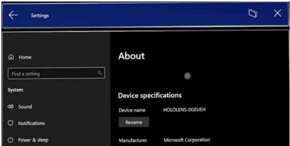 MICROSOFT HoloLens 2 - Zmienianie nazwy urządzenia HoloLens 2 - 1