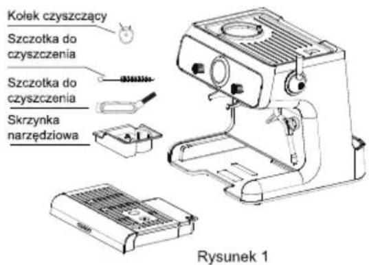 Kołek czyszczący Szczotka do czyszczenia Szczotka do czyszczenia Skrzynka narzędziowa Rysunek 1