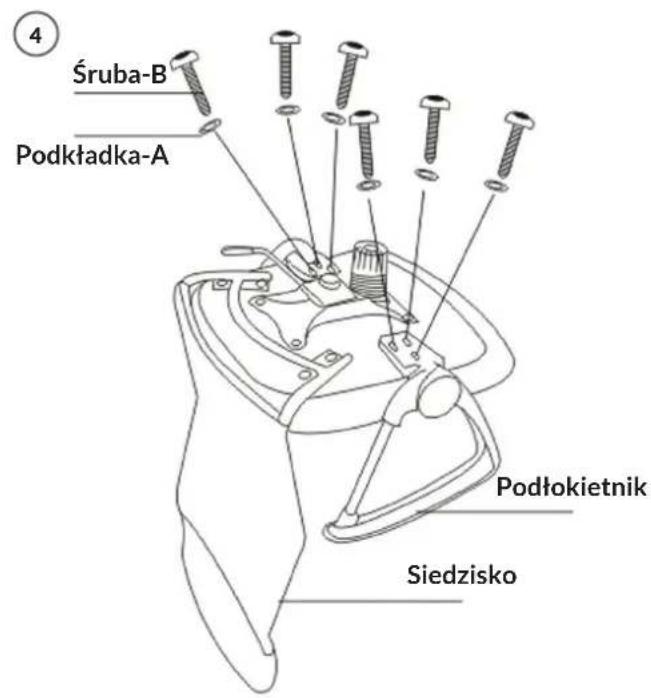 Śruba-B Podkładka-A Podłokietnik Siedzisko