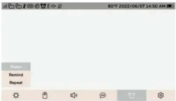 80°F 2022/06/07 14:50 AM Status Remind Repeat
